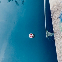 floating ball in a river