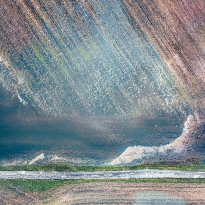 A pale view of muddy hills