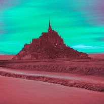 Mont Saint-Michel in night  
