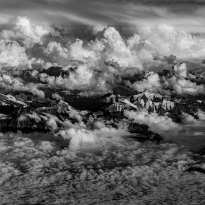 View of the Swiss Alps from 8000 meters