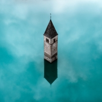 Sunken church tower