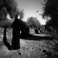 Girl and black butterfly