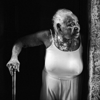 Octogenarian with the cane