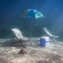 Boats sail in the sky of yesteryear