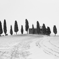 Snowfall in Tuscany